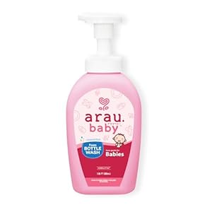 Arau Baby Unscented Foam Bottle Wash, Natural Plant Based Baby Bottle & Dish Soap, No Artificial Fragrance or Additives, Gentle for Washing Bottles, Pacifiers and Toys, Easy Rinse, 15.21 Fl Oz
