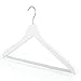 Produktbild Hangerworld 5 Echtholz Kleiderbügel 45cm Weiß Anti-Rutsch Hosensteg Gummibeschichtung