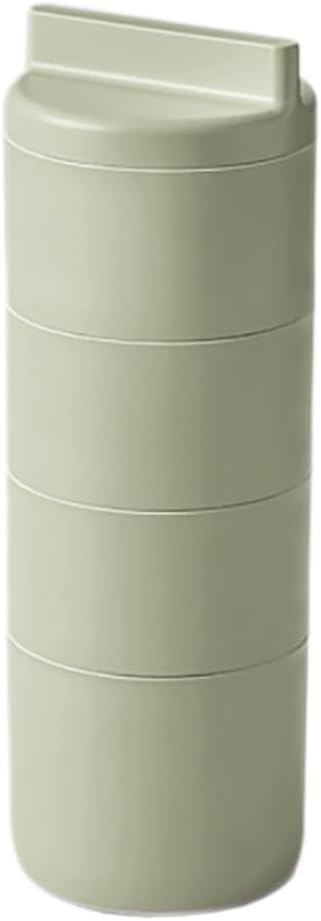 Takenaka T-36379 Tutu Tutu 4-Tier Lunch Box, Made in Japan, Khaki (Top Level) 5.3 fl oz (160 ml) x 3, Lower Level: 9.5 fl oz (280 ml)