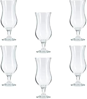 Hurricane Large Cocktail Drinking Glasses. Pina Colada Glass. (Set of 6) (460 cc/ml)