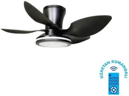 Vanti 30 Watt 71cm 28in  Ledli Dekoratif Vantilat r Siyah KCF303