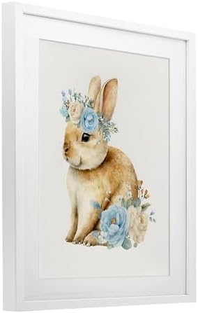 Stupell Industries '수채화 아기방 토끼', 유리 아래 액자 프린트, 화이트, 43.2 x 53.3cm(17 x 21인치), 걸기 쉽고 견고함, 미국에서 제작, LSR Design Studio 제작 — 사진 3