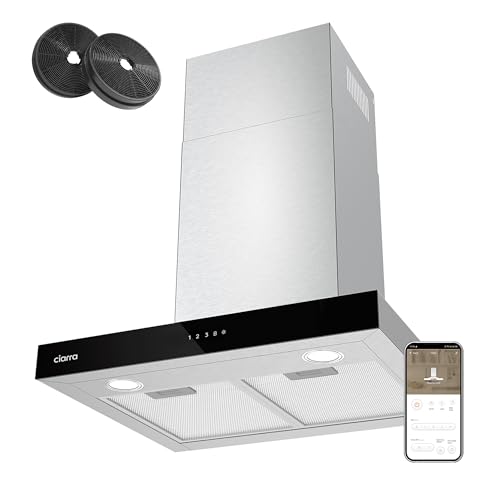 Ciarra Hotte Aspirante 60cm A+++ 650 m³/h, 4 Vitesses & Boost, Silencieuse, Commande Tactile &...