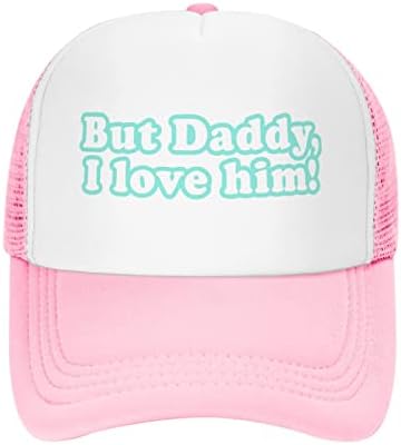 But Daddy I Love Him Trucker Hat Adjustable Cap for Adults Unisex Classic Hats Fishing Caps Pink