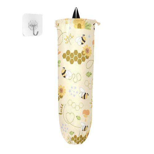 Imagen de Soporte para bolsas de plástico con diseño de abejas dulces para bolsas de comestibles