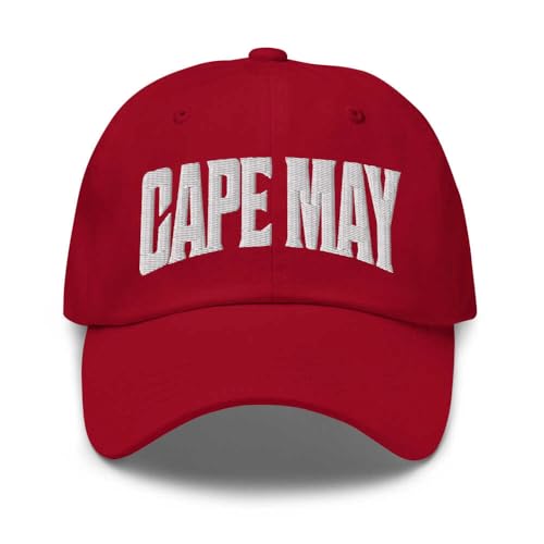 Merch Town Cape May Baseball Cap Cape May Dad Hat New Jersey NJ Hat Embroidered Souvenir Cranberry