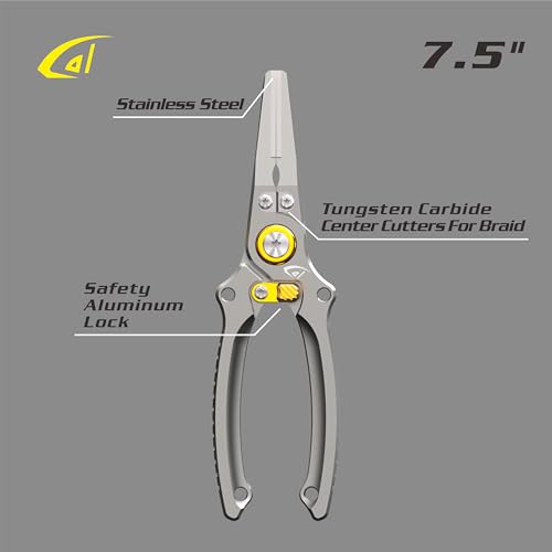 danco Aluminum 7.5" Center Fishing Cutter with Sheath, Fishing Line and Wire Cutter, Saltwater Safe, Fresh/Saltwater Fishing by Gambler - Image 4