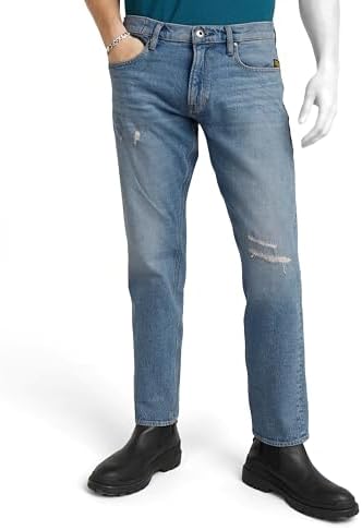 G-Star Herren Mosa Straight Jeans Jeans, Blau (Sun Faded Highcloud Restored D23692-d775-g726), 26W / 30L