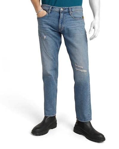 G-Star Herren Mosa Straight Jeans Jeans, Blau (Sun Faded Highcloud Restored D23692-d775-g726), 26W / 30L – Ansicht 1