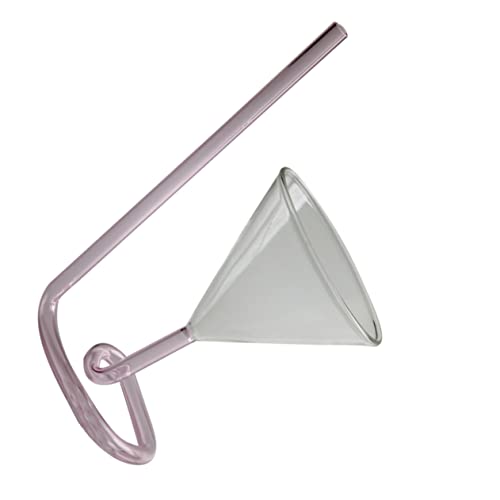 Cabilock Verre à Cocktail Spirale Rose En Verre Paille Intégrée, Capacité Moyenne, Tasse à Vin Créative, Pour Fête, Barbecue Et Usage Quotidien, Lot Multiple