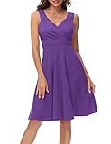 Women's 60s Vintage Dress Wedding Guest Dress Size M Purple