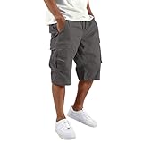 mtb taglia l Pantaloni Uomo Estivi Lavoro, Shorts Cotone Sportivi Calzoni Jeans Estivi Lunghi Leggeri Pantalone Cargo Uomo, Corti Neri Trekking Tuta Bermuda Visibilità Lavoro Pantaloni Corsa Uomo,