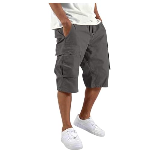 MOKBAY Bermuda Jeans Homme, Bernuda Travail Short Running, Sécurité Cargo Vêtements Lot Running Camouflage Court Pantacourt Travail, Militaire Été Leger Pas Cher Genoux Short Cargo Homme, S