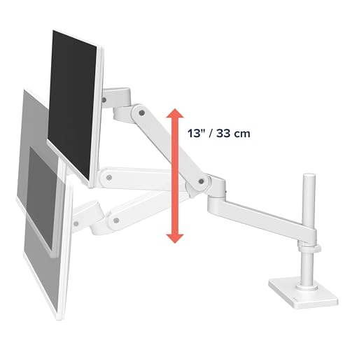 Image of Ergotron - Upgraded LX Pro Premium Monitor Arm, Single Monitor Desk Mount - fits Flat Curved Ultrawide Computer Monitors up to 34 Inches, 4 to 22 lbs, VESA 75x75mm or 100x100mm - Tall Pole, White