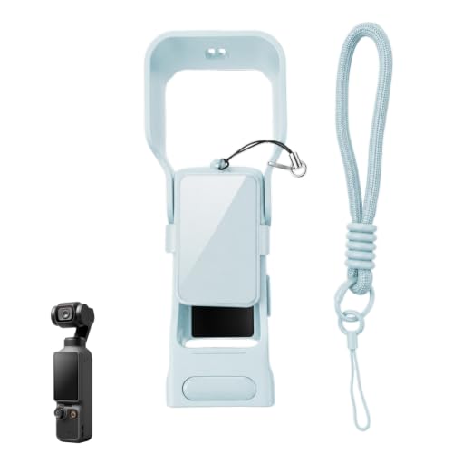 DJI Osmo Pocket 4�Ή��ی�t���[���A�X�g���b�v�t���t���b�v�I�[�v���J�o�[�A�A�N�V�����J�����p�y�ʗ����h�~�V�F���A�u���[