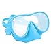 MAVIS LAVEN Snorkel Diving Mask, 3D Tight Fit Foldable Anti Fog Tempered Glass Swim Goggles for Freediving (Blue)