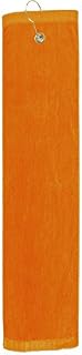 Premium Velour Golf Towel with Tri-fold Hook & Grommet Placement-Orange