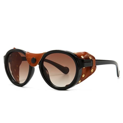 Lunettes de soleil steampunk ovales vintage lunettes de mode coupe-vent hommes femmes