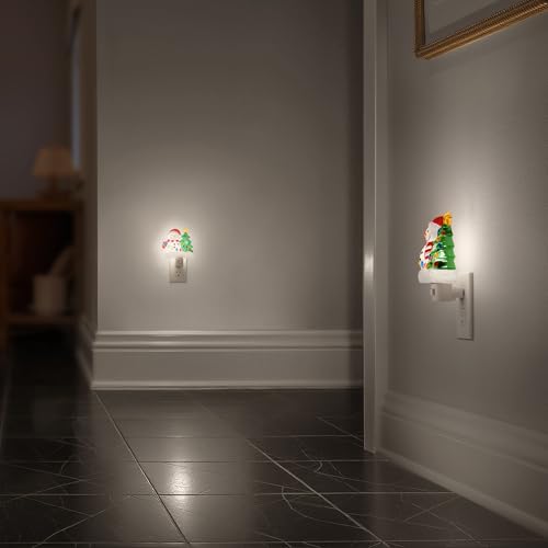 Image of Briignite Snowman Christmas Tree Night Light, 5000K Night Lights Plug into Wall, Christmas Tree Cute Night Light for Kids, Plug in Nightlight with 360 Rotatable for Christmas Decor Party
