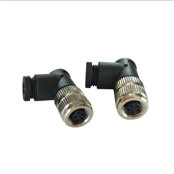 Conectores M8 hembra de 5 pines en ángulo recto e impermeables para montaje de cables