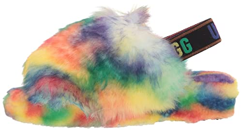 Ugg All Gender Adult Fluff Yeah Pride Slipper, Rainbow, Women's Size 6 / Men's Size 4 #TOP7