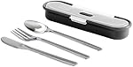 Built - Gourmet Bento 4 Pièce en acier inoxydable ensemble d'ustensile avec boîtier de nichage (noir)