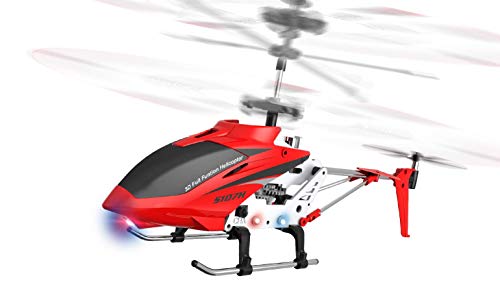 Hélicoptère SYMA S107H télécommandé 2,4GHz rouge de 23 cm pour l'initiation