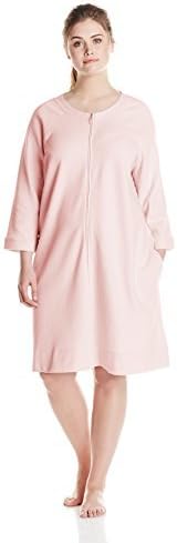 Carole Hochman Women's Plus Size Classic Waffle Knit Short Zip Robe