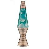 Lava Reclaimed Wood Lamp 14.5" | Modern Spin on a Classic | Warm Glow | Blue and White Wax