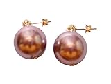  Gemshine - Damen - Ohrringe - Perlen - Rose Malve - Tropfen - Vergoldet - 11 mm