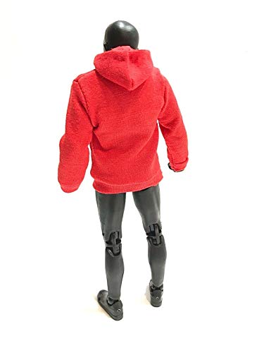 Figlot 1/12 Scale Miniature Fabric Red Hoodie For 6" Marvel Legends Sh Figuarts Figma Mafex Action Figure #TOP1