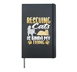 Animal Rescue Cat Rescue Design for a Cat Rescuer Hardcover Journal, Black