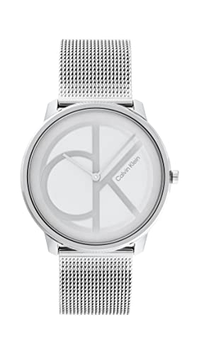 Calvin Klein Reloj Analógico de Cuarzo para Hombre y Mujer Colleción Iconic Disponible con Pulsera de Acero Inoxidable en Enlace o en M