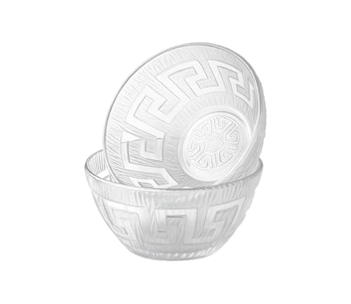 Image of AYUTAS Glass Sweet Bowl, Dessert, Cereals, Vegetable, Fruits Serving Bowl, 120 ML Food Bowl for Modular Kitchen, Restaurants, Dining & Gifts - Set of 2, 3.5 Inch