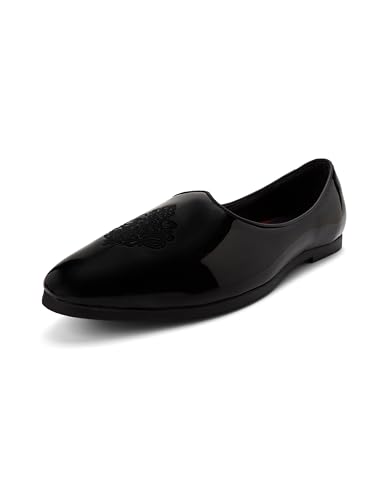 Image of Bata Mens JALSA Patent Blue Leather Mojari