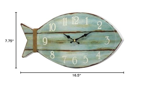 Giftaya ACEB0016-F Fish Beach Wall Clock Silent Non-Ticking Wooden Wall Clocks Ocean Sea Theme thumb #4