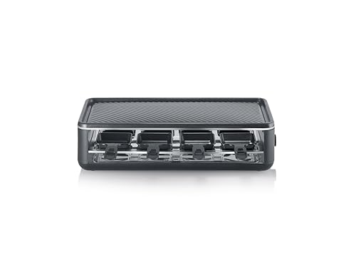 SEVERIN - Raclette grill con 8 sartenes con revestimiento antiadherente y función click-stow 1300 W Negro RG 2365