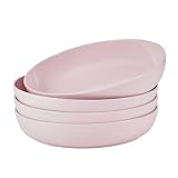 Mikasa Madison Pink Durable Bone China Set of 4 Pasta Dinner Bowls, 9 in.