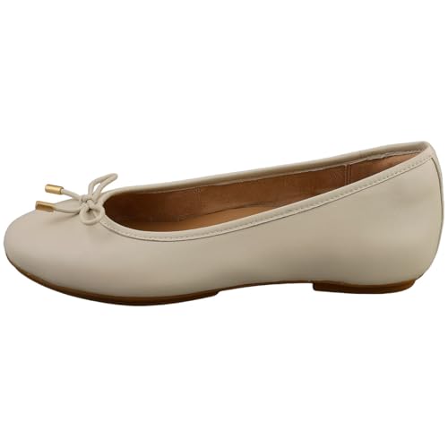 Fitflop Damskie płaskie baleriny z delikatnej skóry metalicznej, BEŻOWY, 6 UK Narrow