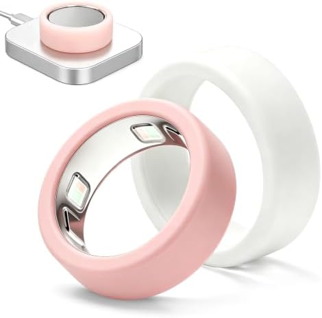 ILSFCHO Ring 5 Cover–Compatible with Oura Ring Gen 5 Silicone Protector, Anti-Scratch Protective Case, Supports Charging Smart Ring Accessories for Men Women（2 Pack Size M Fits 9/10/11）