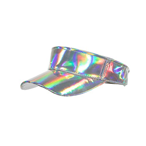 TDEOK Cappellino da baseball multicolore femminile estate casuale cappellino superiore vuoto pu-regolabile cappellino visiera cappelli Cap rosso adolescenti, argento, Taglia unica