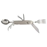 HTS 231A0 6-in-1 Stainless Steel Camping Utensil Multi-Tool (Family 4 Pack)