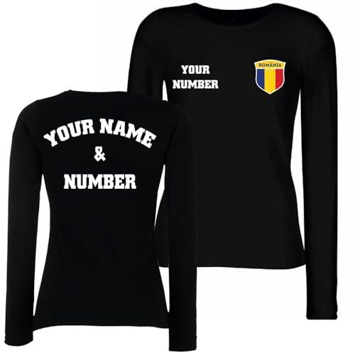 T-shirt personnalisé Roumanie foot femme manches longues cadeau idéal