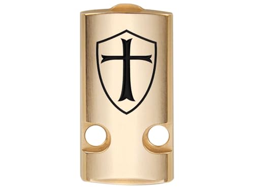 NDZ Performance Sight Cover Plate for Sig P365 P365X P365 XL P365 X Macro P365 Fuse 9mm, Black Laser Engraving on Weighted Brass, P365 Accessories - Knights Templar Shield