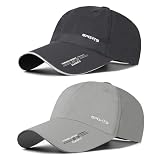 AYPOW 2 Pièces Casquettes de Baseball Hommes, Chapeau de Baseball Sport Protect UV Soleil Unisex, Visière Légère pour L'extérieur Réglable à Séchage Rapide pour Course à Pied Loisirs Randonnée