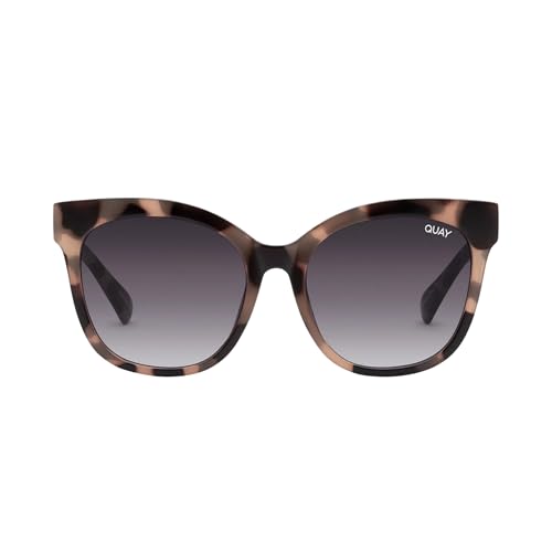 QUAY ITS MY WAY 57495 53mm Milky Tortoise/Smoke Gradient Cateye Sunglasses for Women + BUNDLE with ACCESSORY EYEWEAR KIT