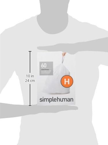 simplehuman Trash Can Liner C, 10-12 Liters/2.6-3.2 Gallons, 20-Count Bags (Pack of 3)