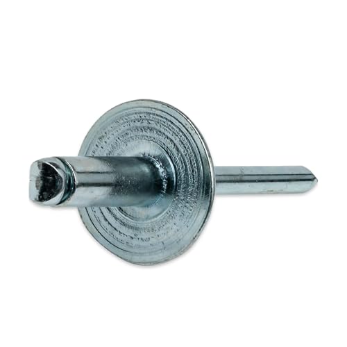 Large Flange Pop Rivets Steel Dome Head Blind Rivet Size (4-8) 1/8" X 1/2" Qty 50 Heavy Duty Fasteners Hardware Set Industrial Fastening Assortment Construction