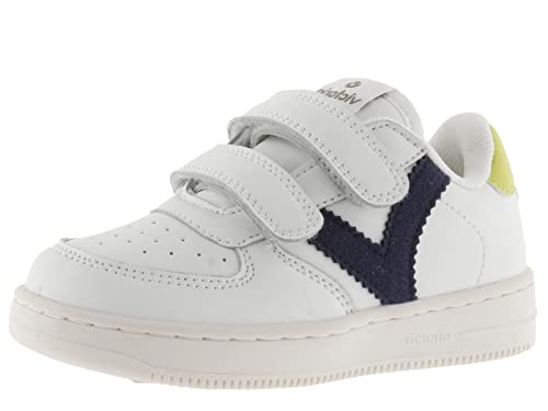 victoria Sneaker Unisex Tiempo Lederoptik & Farbige Einsätzen & Klettverschlüsse 1124104 für Kinder Lima 25