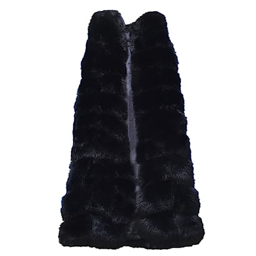 Colf Women's Winter Overcoat Sleeveless Fluffy Faux Fur Vest Long Jacket2